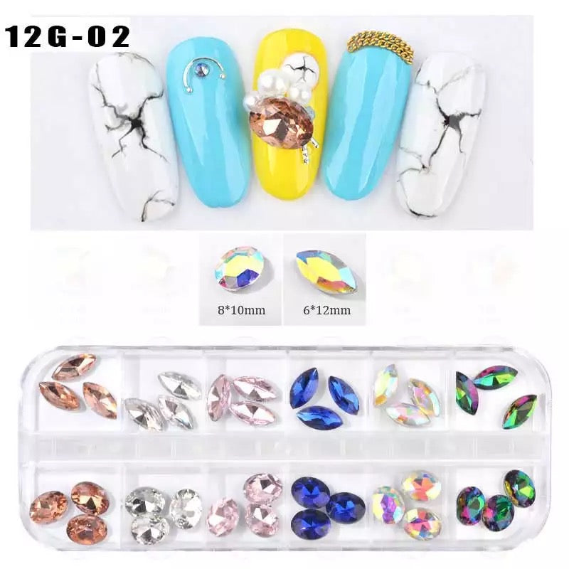 Big Rhinestone Mixed Shape 12G02 - Premier Nail Supply