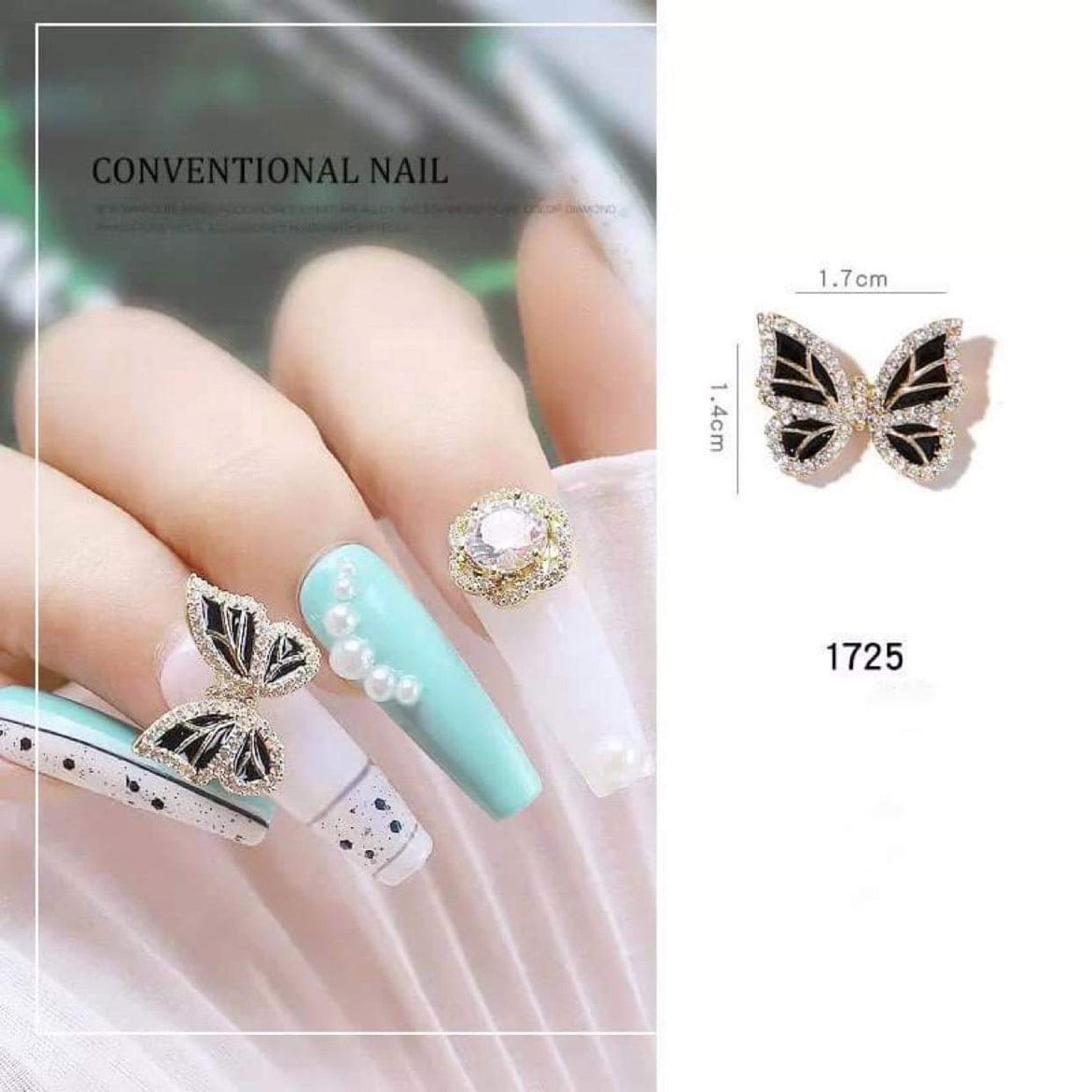 Crystal Luxury 3D Flying Butterfly Nail Art - B1725 - Premier Nail Supply