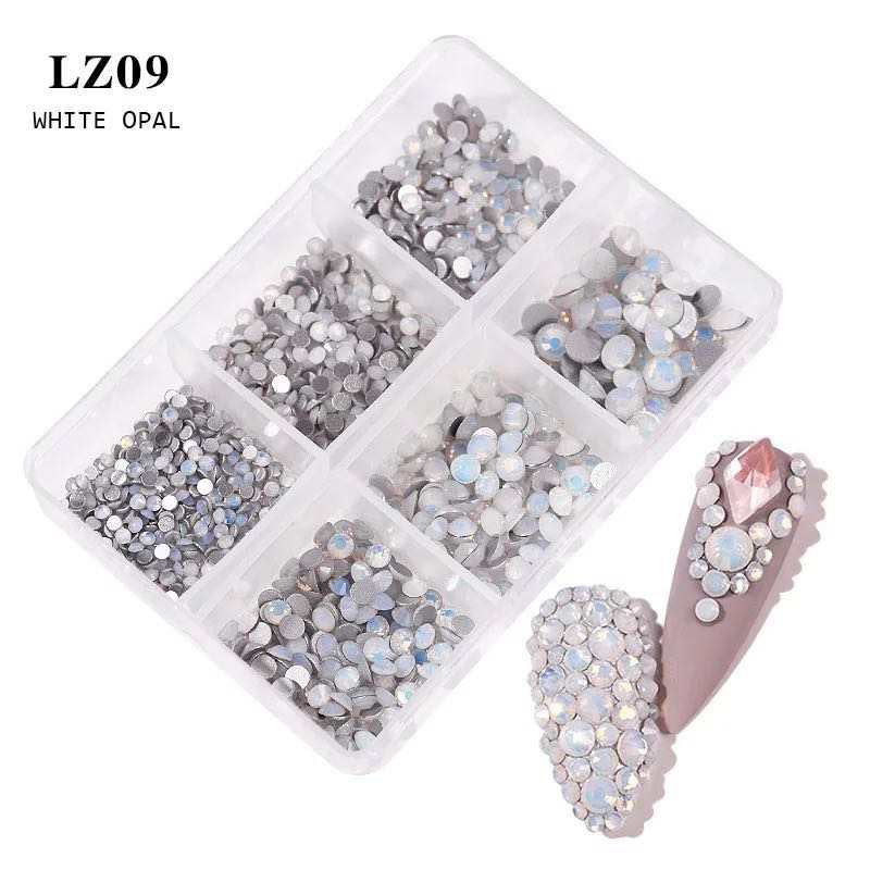 AB White Opal Rhinestone Mix Size Nail Art Decoration LZ09 - Premier Nail Supply