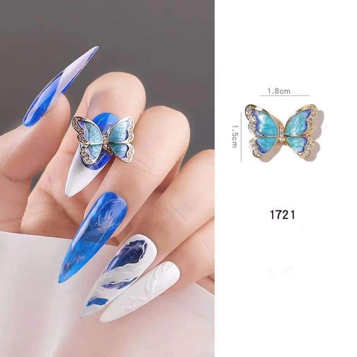 Crystal Luxury 3D Flying Butterfly Nail Art - B1721 - Premier Nail Supply