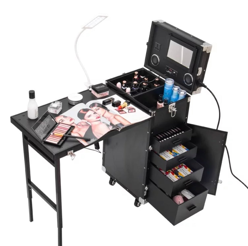 Organization Case Nail Salon Station Portable Manicure Table - #8086 - Premier Nail Supply