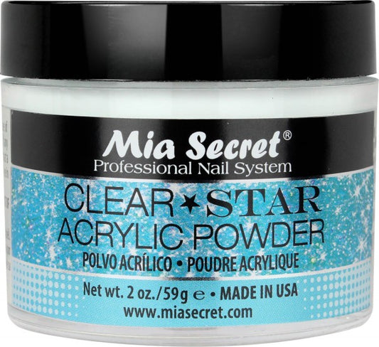 Mia Secret - Clear Stars Acrylic Powder 2OZ - #PL430C-STAR - Premier Nail Supply