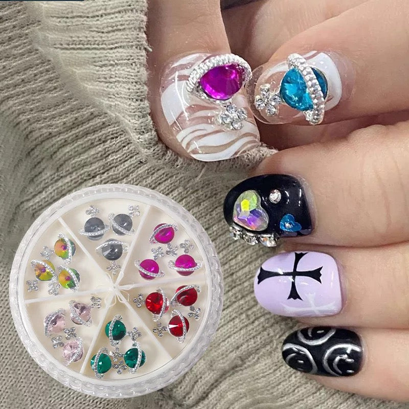 Planet 3D Rhinestone Nail Charm - Premier Nail Supply
