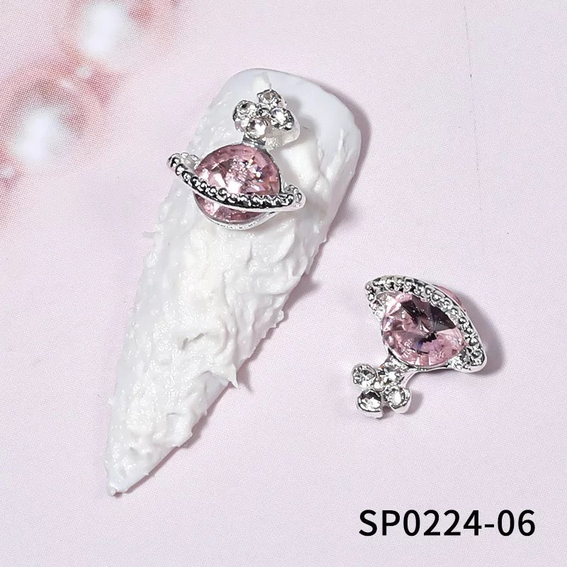 Planet 3D Rhinestone Nail Charm Decoration 6pcs - Premier Nail Supply
