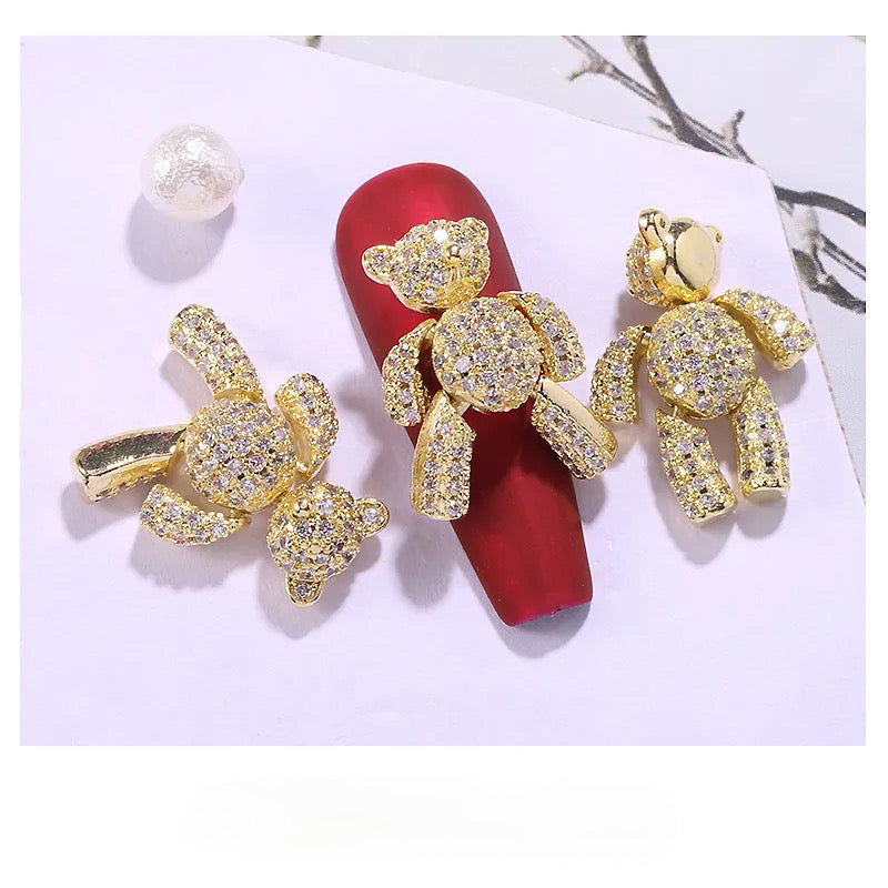 Diamond Bear Nail Charm 2 pcs/jar - Premier Nail Supply