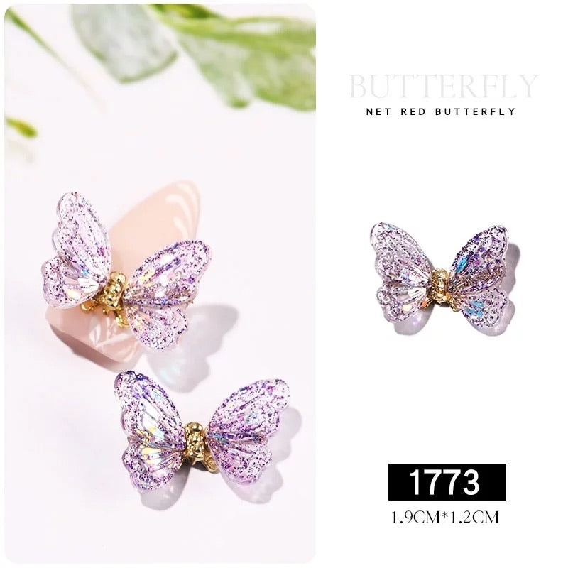 Aurora 3D Flying Butterfly Luxury Nail Art Decoration A1773 - Premier Nail Supply