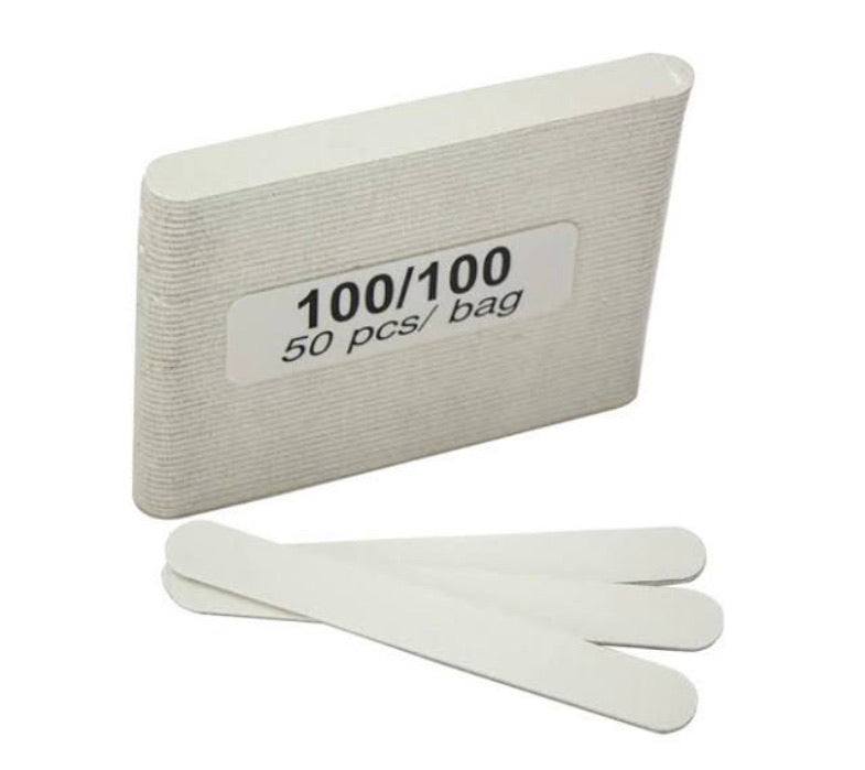 Disposable Nail Files 4" Grit 100/100 ( 50pcs/pk ) - #70727 - Premier Nail Supply