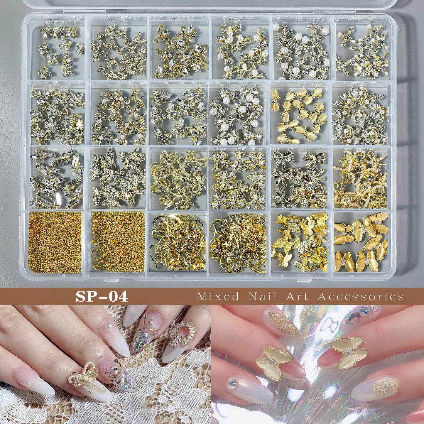 Butterfly And Bow Nail Charm Design #11382 - Premier Nail Supply