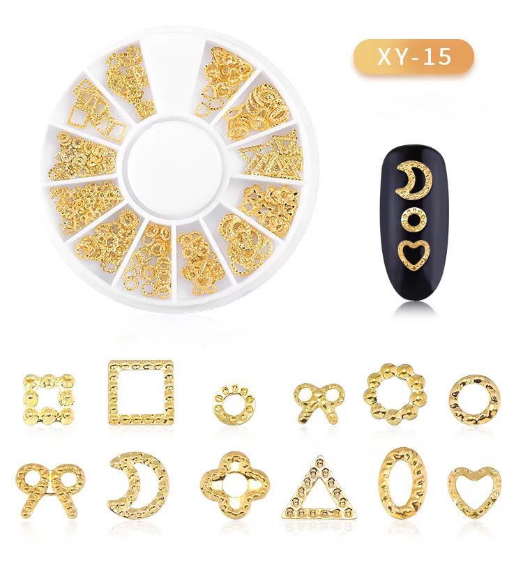 Gold Charm Sequins XY15 - Premier Nail Supply