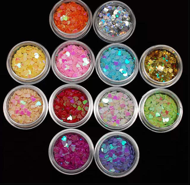 Glitter Heart Glitter Sequins Set NA008 - Premier Nail Supply