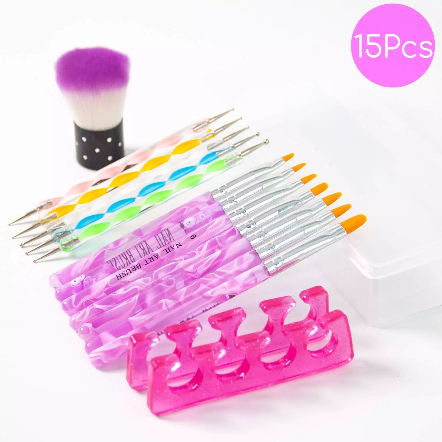 French Brush & Detail Art Kit 15pcs/Box - NA026K - Premier Nail Supply