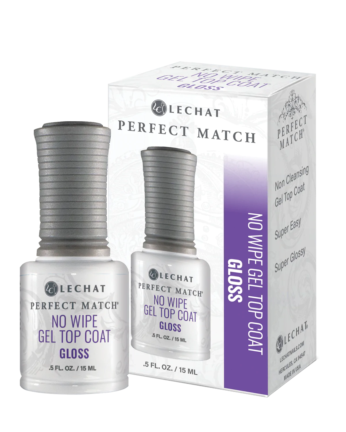 Lechat Perfect Match Gel Topcoat No Wipe Gloss 0.5 oz - #PMGTC - Premier Nail Supply