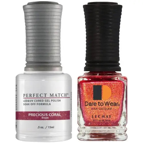 Lechat Perfect Match Gel Polish & Nail Lacquer - Precious Coral 0.5 oz - #PMS124 - Premier Nail Supply