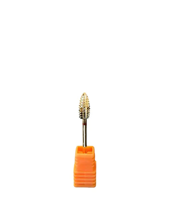 Drill Bit 3/32 Flame PVL - 2 XCoarse Gold - Premier Nail Supply 