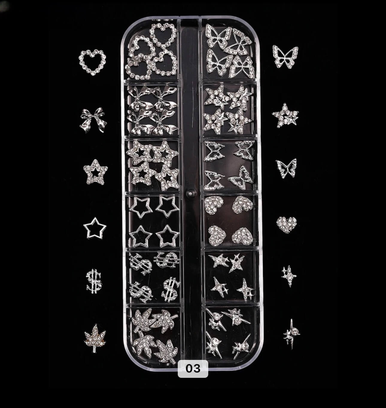 Nail Charm Butterfly Mix 12Style/Box