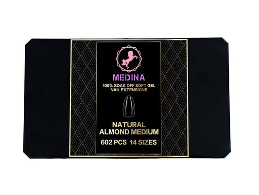 Medina - Gel -X Natural Almond Medium Tip Box 602pcs/14sizes