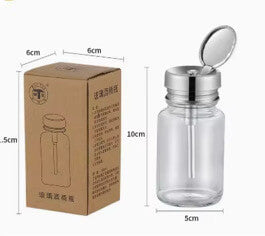 Glass Pump Dispenser Round Bottle -#5786-7