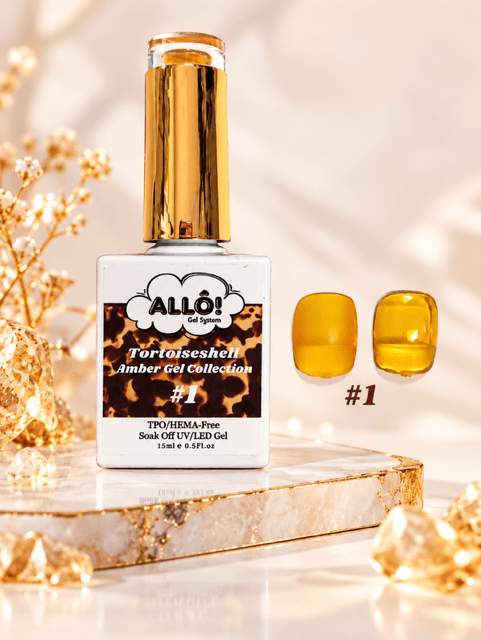 Allo Brand Tortoiseshell Amber Gel Collection – TPO-Free & HEMA-Free | Set & Individual Colors