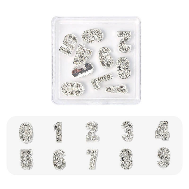 Nail Charm Number 1 to 9 Gold and Silver - Premier Nail Supply 