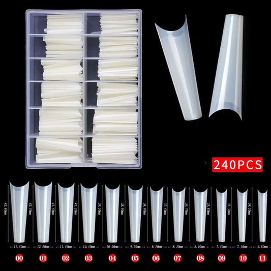 Nail Tip Extension Natural Coffin 240 pcs