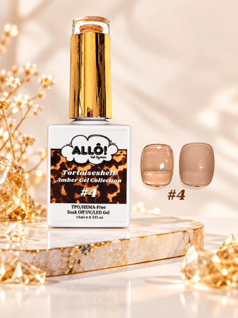 Allo Brand Tortoiseshell Amber Gel Collection – TPO-Free & HEMA-Free | Set & Individual Colors