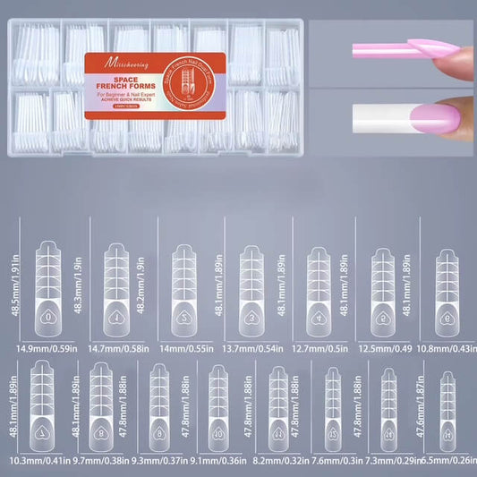 Nail Tip Poly Gel Form Extension Space French #3/6513-9