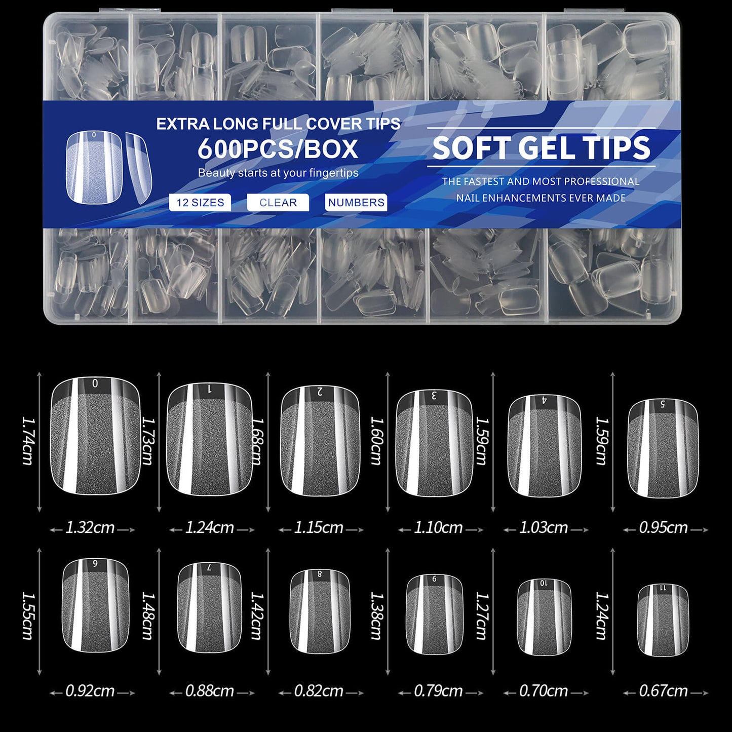 Gel Tip Square Short 600pcs/Box - Premier Nail Supply 