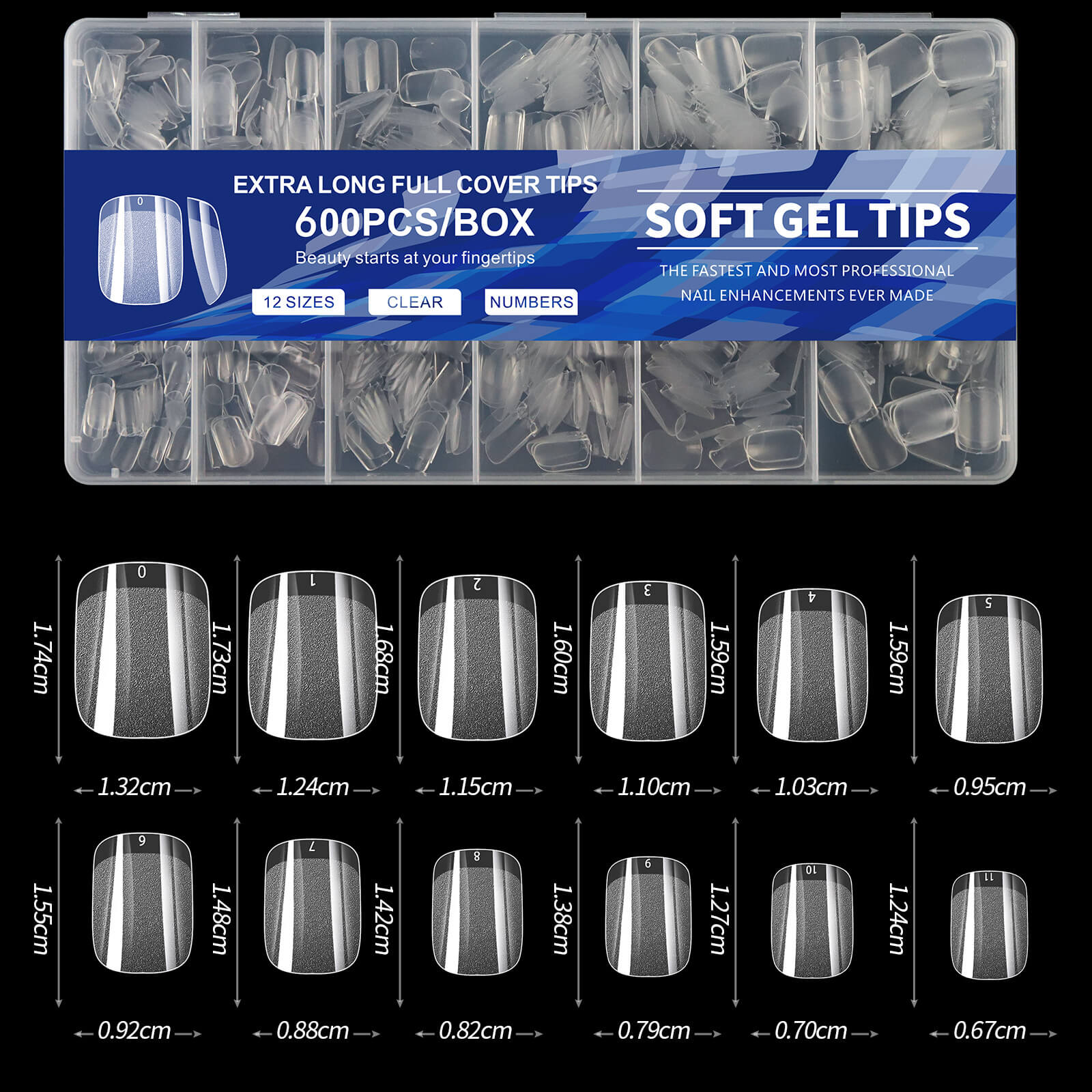 Gel Tip Square Short 600pcs/Box - Premier Nail Supply 