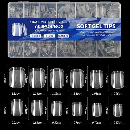 Gel Tip Square Short 600pcs/Box - Premier Nail Supply 