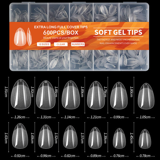 Gel Tip Almond Short 600pcs/Box - Premier Nail Supply 