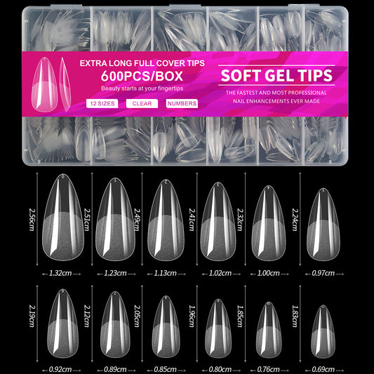 Gel Tip Almond Long 600pcs/Box - Premier Nail Supply 