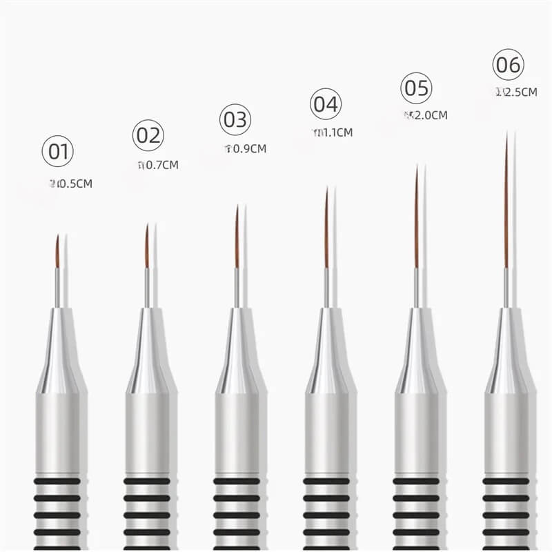 Nail Art Liner Design Brush 6Pcs/set - Premier Nail Supply 