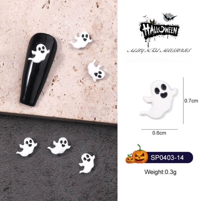 Nail Charm Halloween Ghost White 10pcs/Bag - Premier Nail Supply 