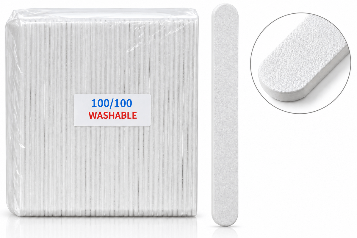 Medina- Professional Washable Nail File 100/100 Grit – Double-Sided Acrylic & Gel Nail File – Salon Emery Board #4538-10