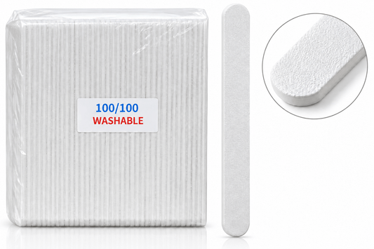 Medina- Professional Washable Nail File 100/100 Grit – Double-Sided Acrylic & Gel Nail File – Salon Emery Board #4538-10