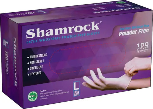 Shamrock - Latex Examination Powder Free 100 Gloves