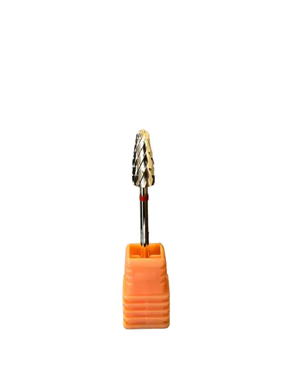 Drill Bit 3/32 Flame L - 2Xcoarse Gold - Premier Nail Supply 