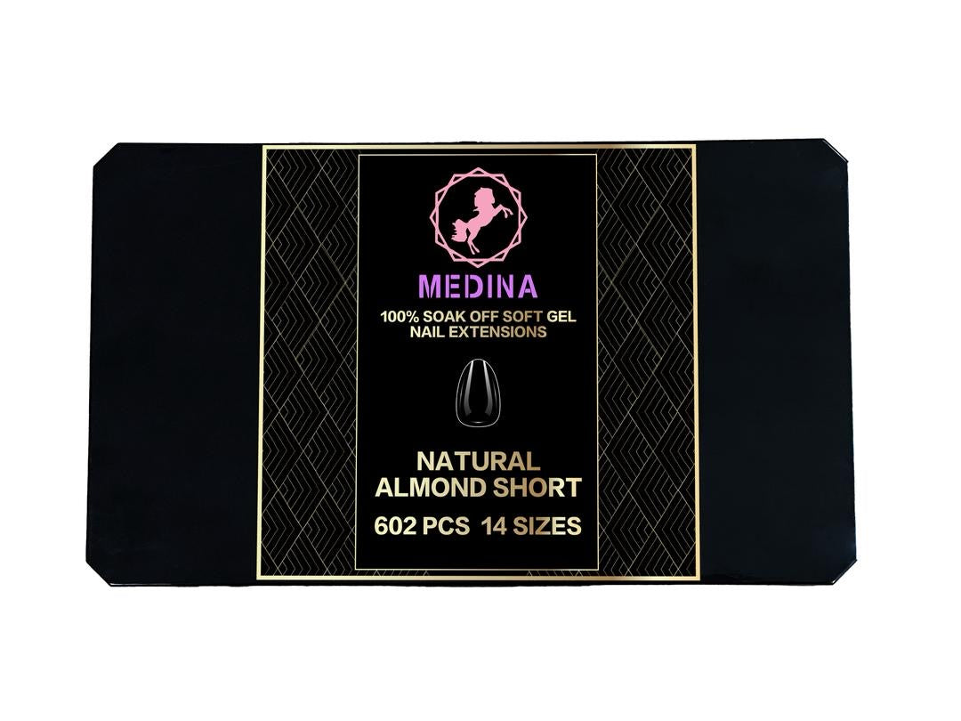 Medina - Gel -X Natural Almond Short Tip Box 602pcs/14sizes