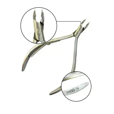 8888 Stainless Steel Cuticle Nipper Round Head #14 Full Jaw - Premier Nail Supply 