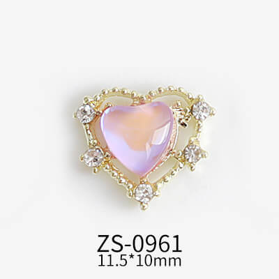 Nail Charm Rhinestone Heart ZS - 2pcs/Bag - Premier Nail Supply 