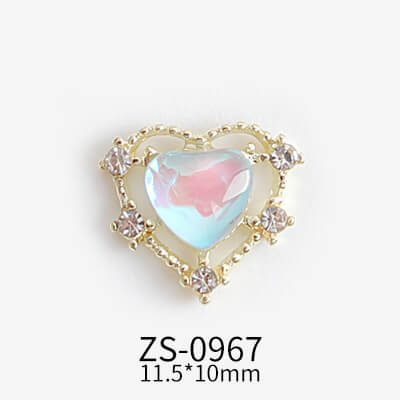 Nail Charm Rhinestone Heart ZS - 2pcs/Bag - Premier Nail Supply 