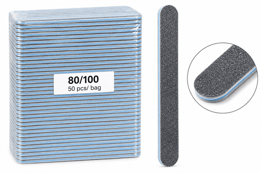 Medina -Professional 80/100 Grit Nail File – Double-Sided Acrylic & Gel Nail File – Coarse Salon Emery Board #8698-14