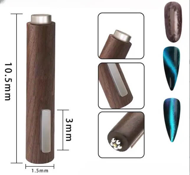 Nail Cat Eye Wood Magnet 3 In 1 Design