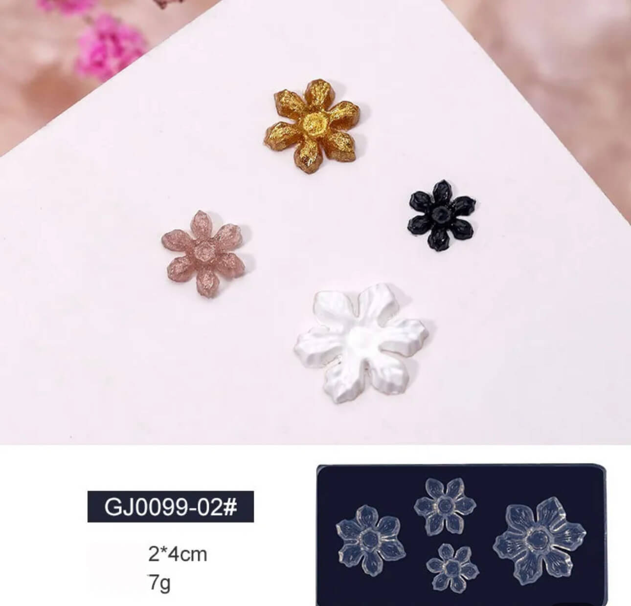 Nail Art Silicone Mold 3D Flower Cross Letter - Premier Nail Supply 