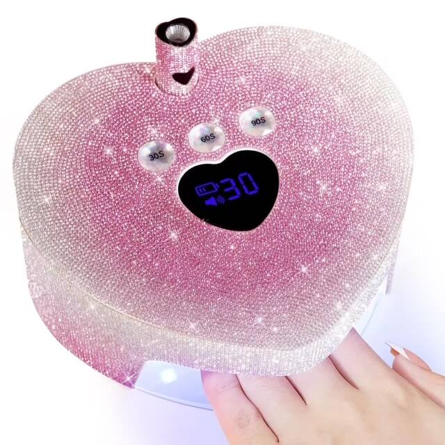 Nail Lamp UV/LED Cordless Pink Rhinestones #X70-P75