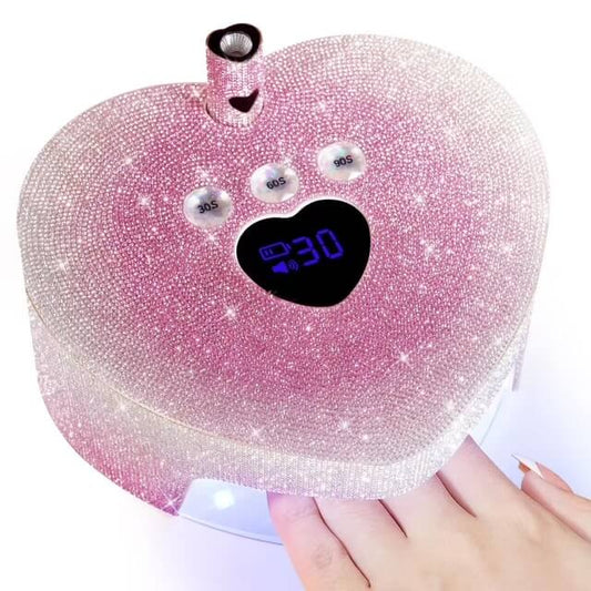 Nail Lamp UV/LED Cordless Pink Rhinestones #X70-P75
