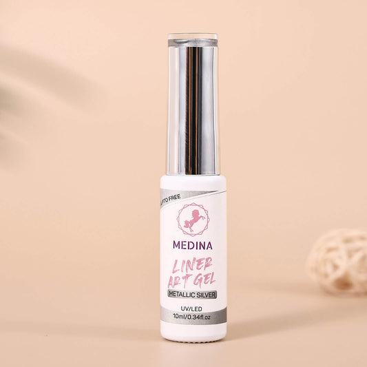 Medina - Nail Art Gel Liner Silver Chrome 10ml