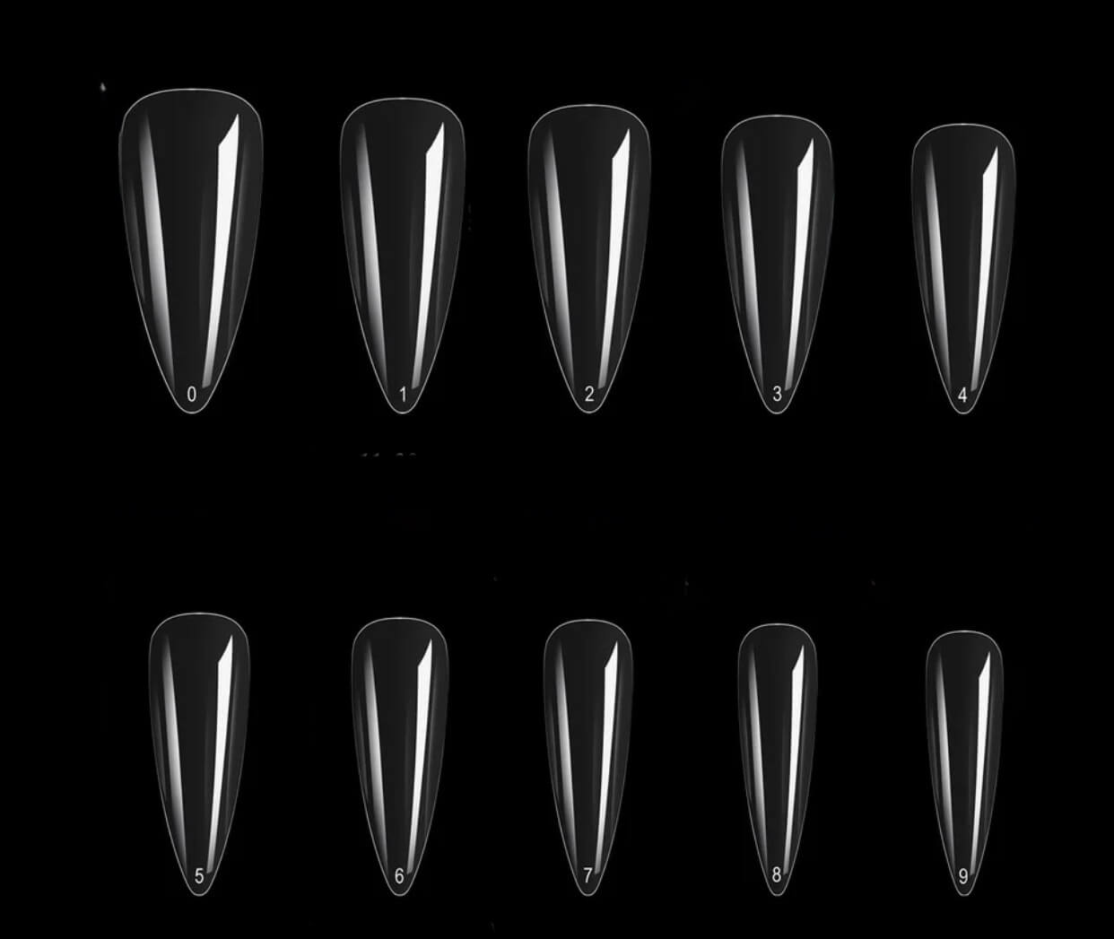Sofi Art- Gel Tips Stiletto Extra Medium 504/size 0-11 - #470231 - Premier Nail Supply 