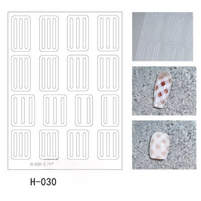 Nail Sticker Plaid Tip Guidelines #H030