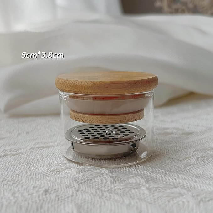 Dappen Dish with Metal Strainer Wood Lip